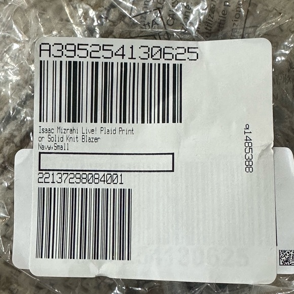 Isaac Mizrahi Live Soft Jersey Blue Plaid Geometric Design Blazer Small - Picture 6 of 9